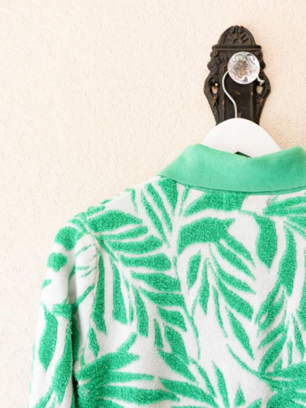 Cynthia Rowley Palm Leaf Cardigan Green White Tropical Sweater Medium - Picture 9 of 12